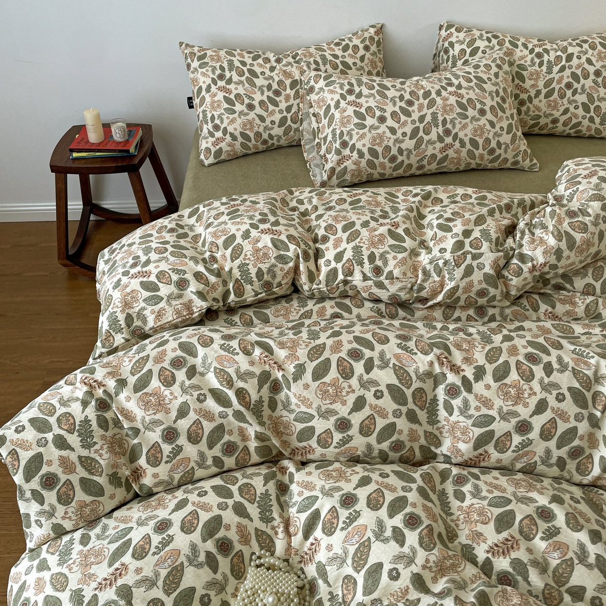 91家纺网 家纺一手货源 找家纺 梦纤绒 2025秋冬新款A类高克重亚麻复古诧季风原麻系列四件套 伊芙琳