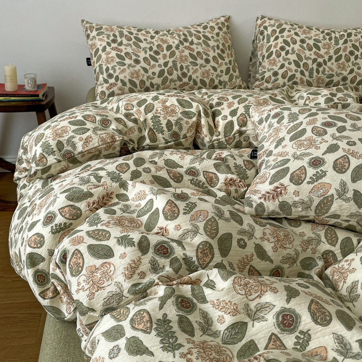 91家纺网 家纺一手货源 找家纺 梦纤绒 2025秋冬新款A类高克重亚麻复古诧季风原麻系列四件套 伊芙琳