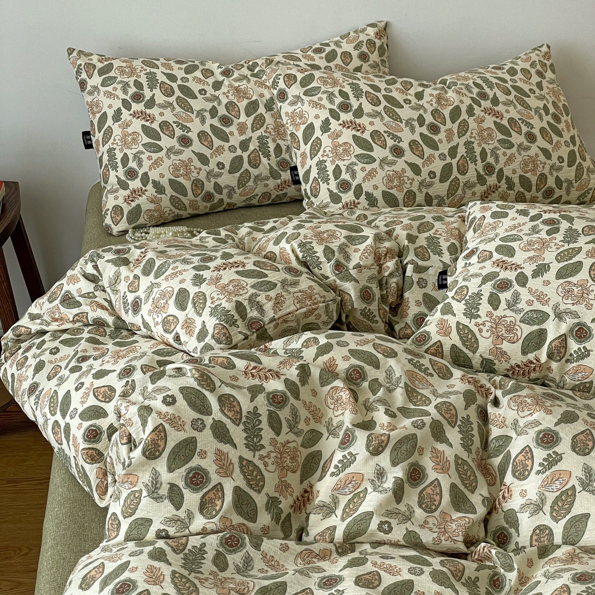 91家纺网 家纺一手货源 找家纺 梦纤绒 2025秋冬新款A类高克重亚麻复古诧季风原麻系列四件套 伊芙琳