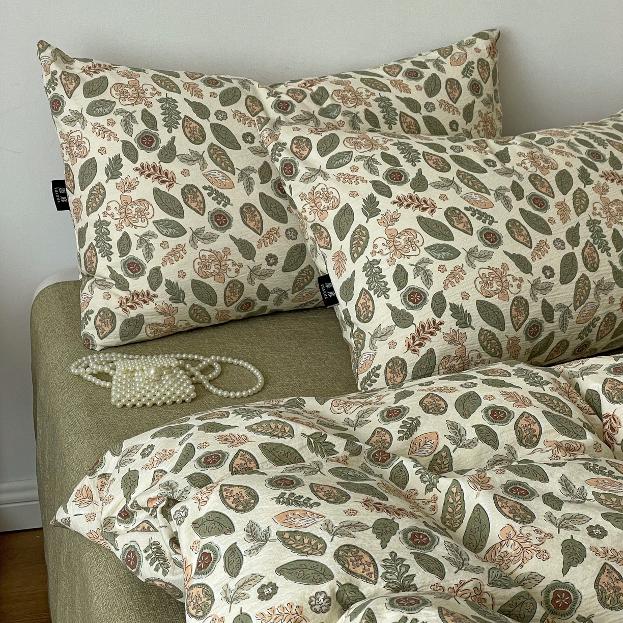 91家纺网 家纺一手货源 找家纺 梦纤绒 2025秋冬新款A类高克重亚麻复古诧季风原麻系列四件套 伊芙琳