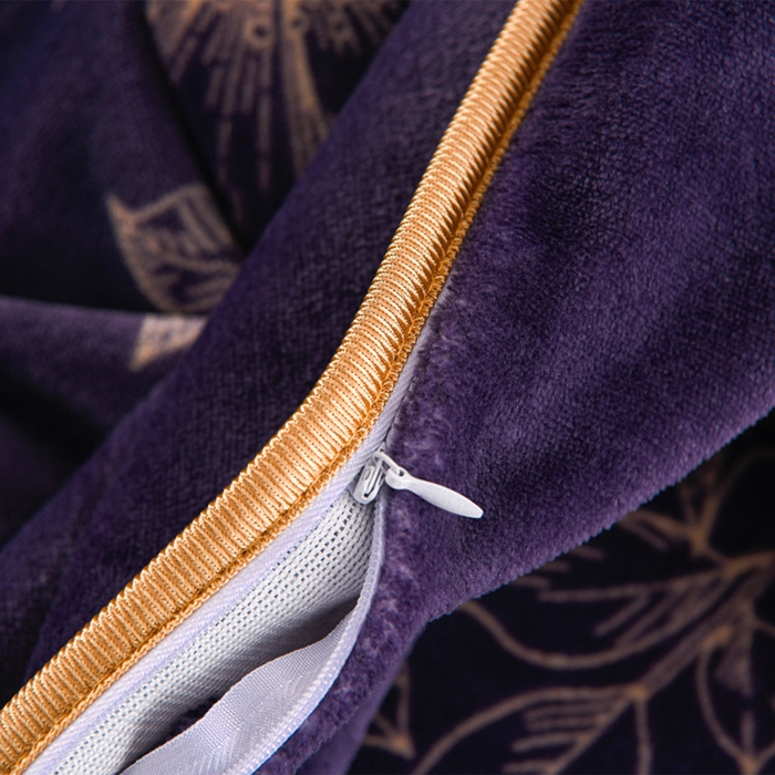 91家纺网 家纺一手货源 找家纺 羽梦2025新款8.5斤牛奶法莱绒金貂法兰绒四件套直播爆款花娇百媚-灰