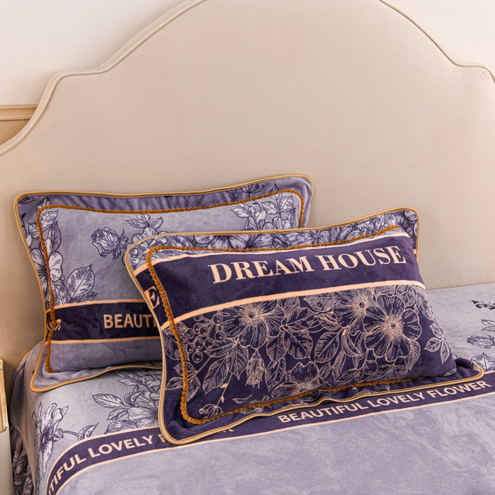 91家纺网 家纺一手货源 找家纺 羽梦2025新款8.5斤牛奶法莱绒金貂法兰绒四件套直播爆款花娇百媚-灰