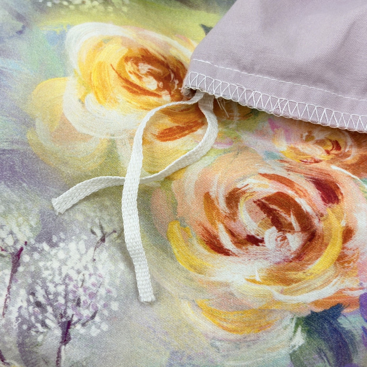 91家纺网 家纺一手货源 找家纺 未来家居 2025新款焕新南疆秋冬全棉加厚磨毛纯色印花四件套 花汀月-紫