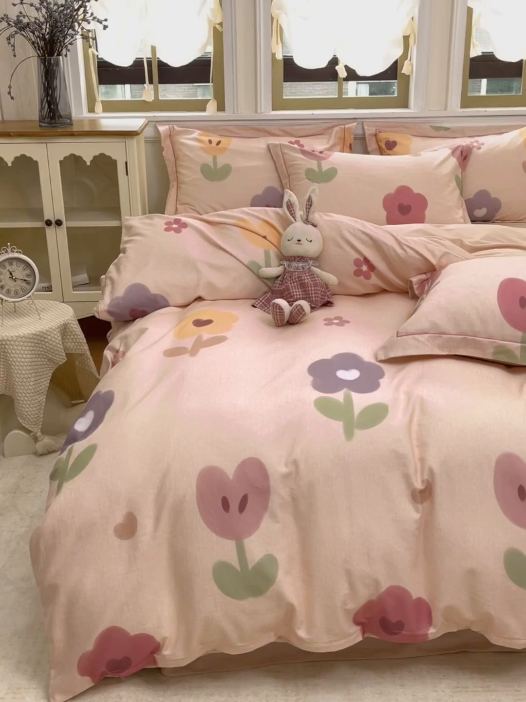 91家纺网 家纺一手货源 找家纺 未来家居 2025新款焕新南疆秋冬全棉加厚磨毛纯色印花四件套 乐滢