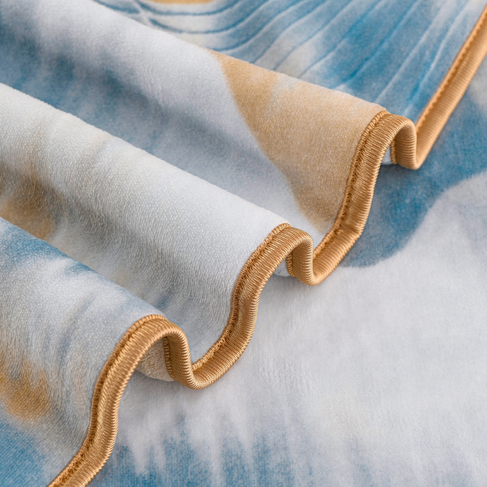 91家纺网 家纺一手货源 找家纺 羽梦2025新款8.5斤牛奶法莱绒金貂法兰绒四件套直播爆款幻镜