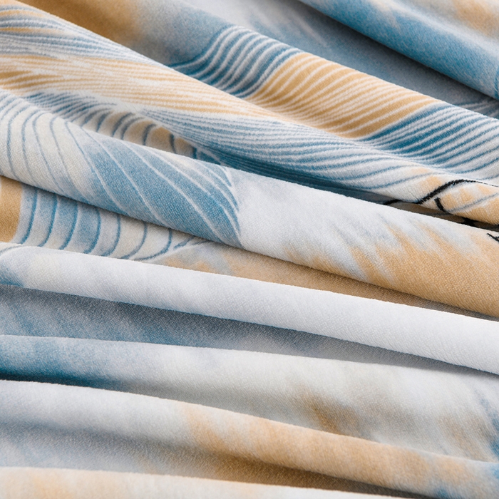 91家纺网 家纺一手货源 找家纺 羽梦2025新款8.5斤牛奶法莱绒金貂法兰绒四件套直播爆款幻镜