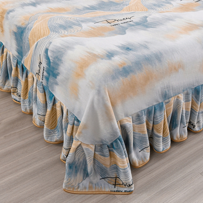 91家纺网 家纺一手货源 找家纺 羽梦2025新款8.5斤牛奶法莱绒金貂法兰绒四件套直播爆款幻镜