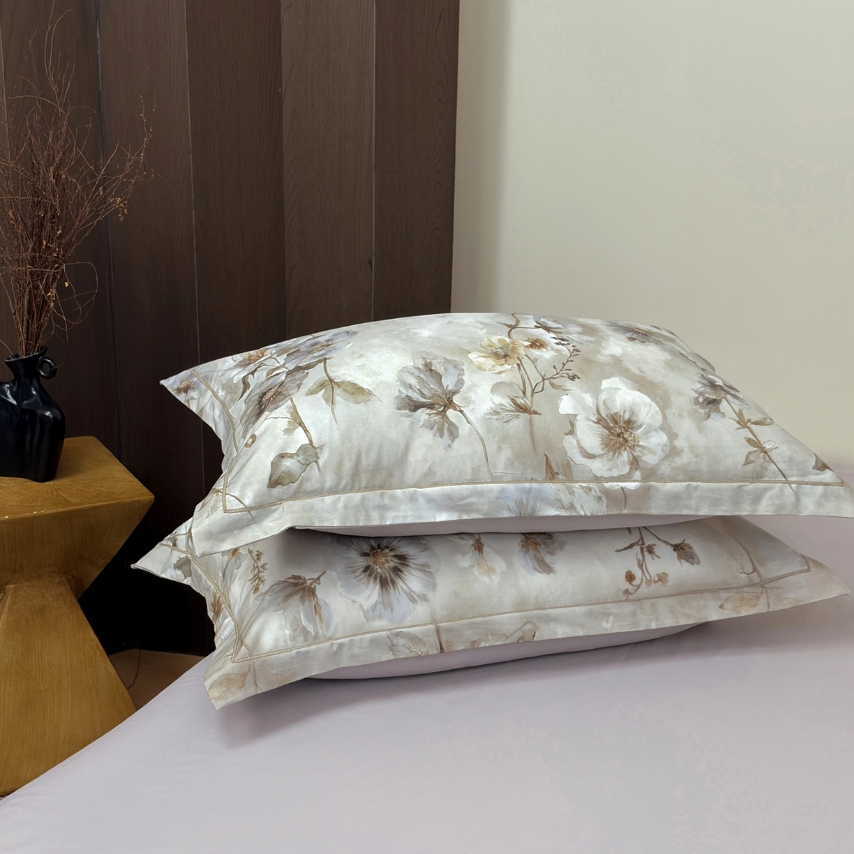 91家纺网 家纺一手货源 找家纺 未来家居 2025新款焕新南疆秋冬全棉加厚磨毛纯色印花四件套 春晓-咖