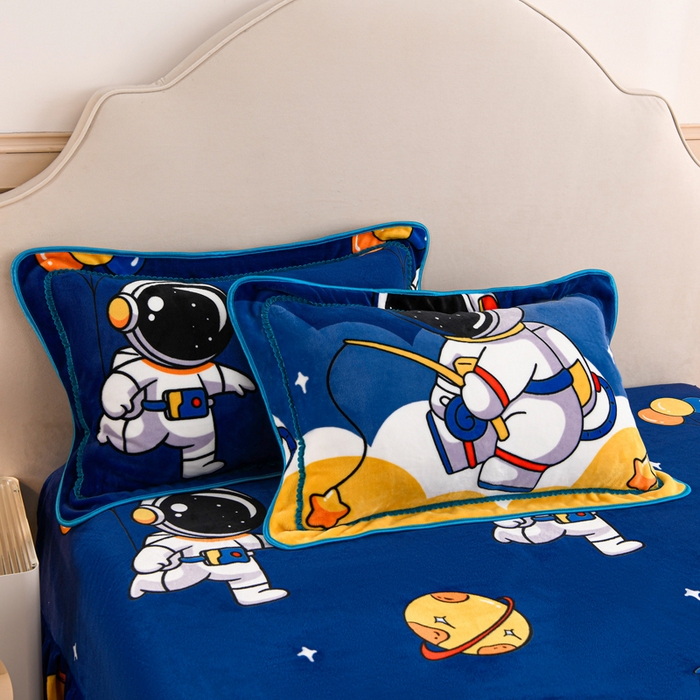 91家纺网 家纺一手货源 找家纺 羽梦2025新款8.5斤牛奶法莱绒金貂法兰绒四件套直播爆款天空之旅