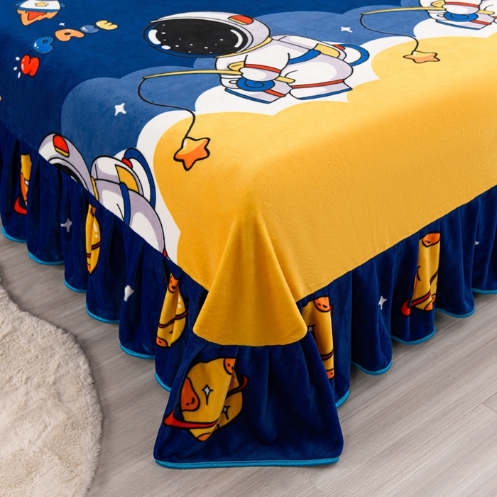 91家纺网 家纺一手货源 找家纺 羽梦2025新款8.5斤牛奶法莱绒金貂法兰绒四件套直播爆款天空之旅