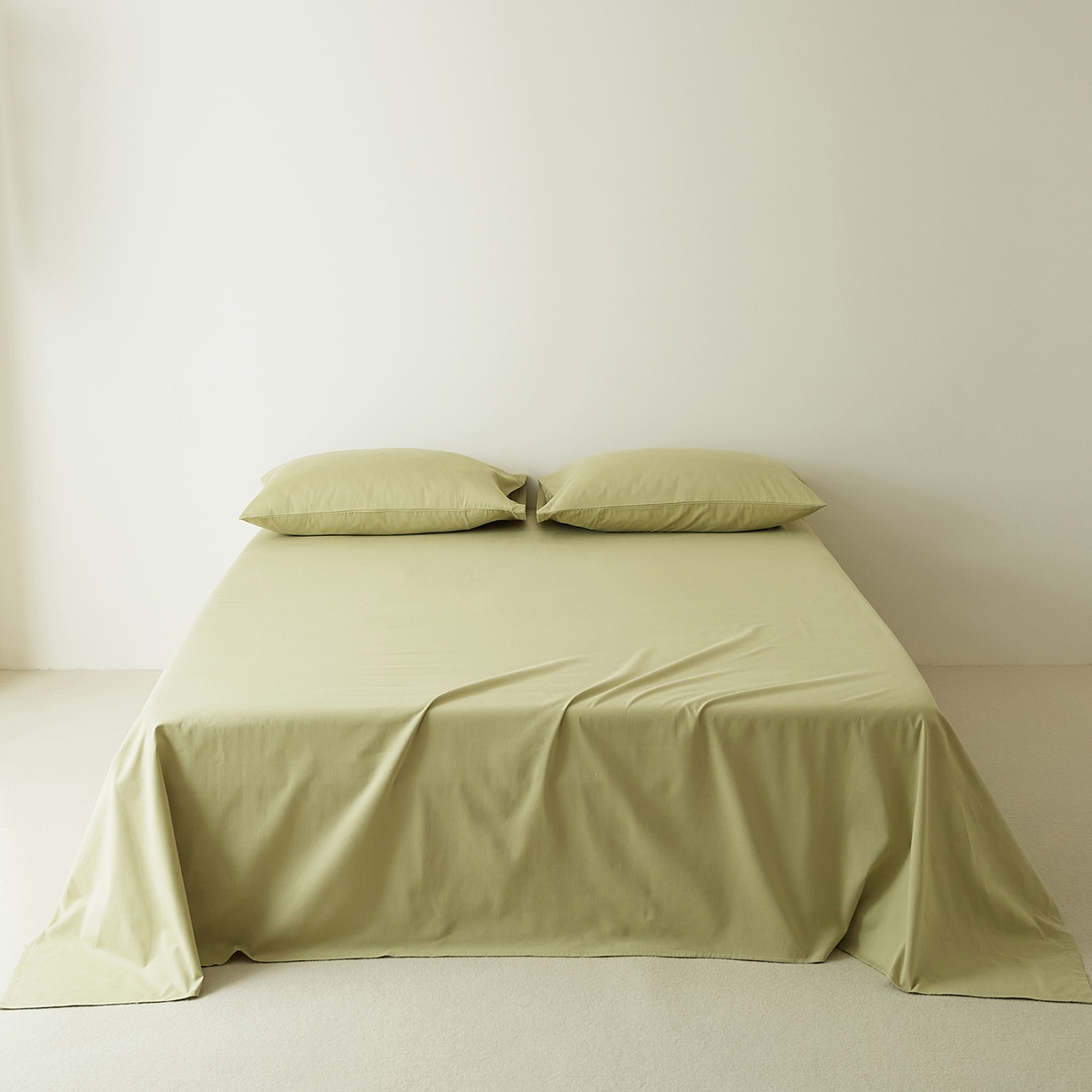 91家纺网 家纺一手货源 找家纺 EH家居 2025新款全棉磨毛纯色单床单-云栖系列 苍葭青