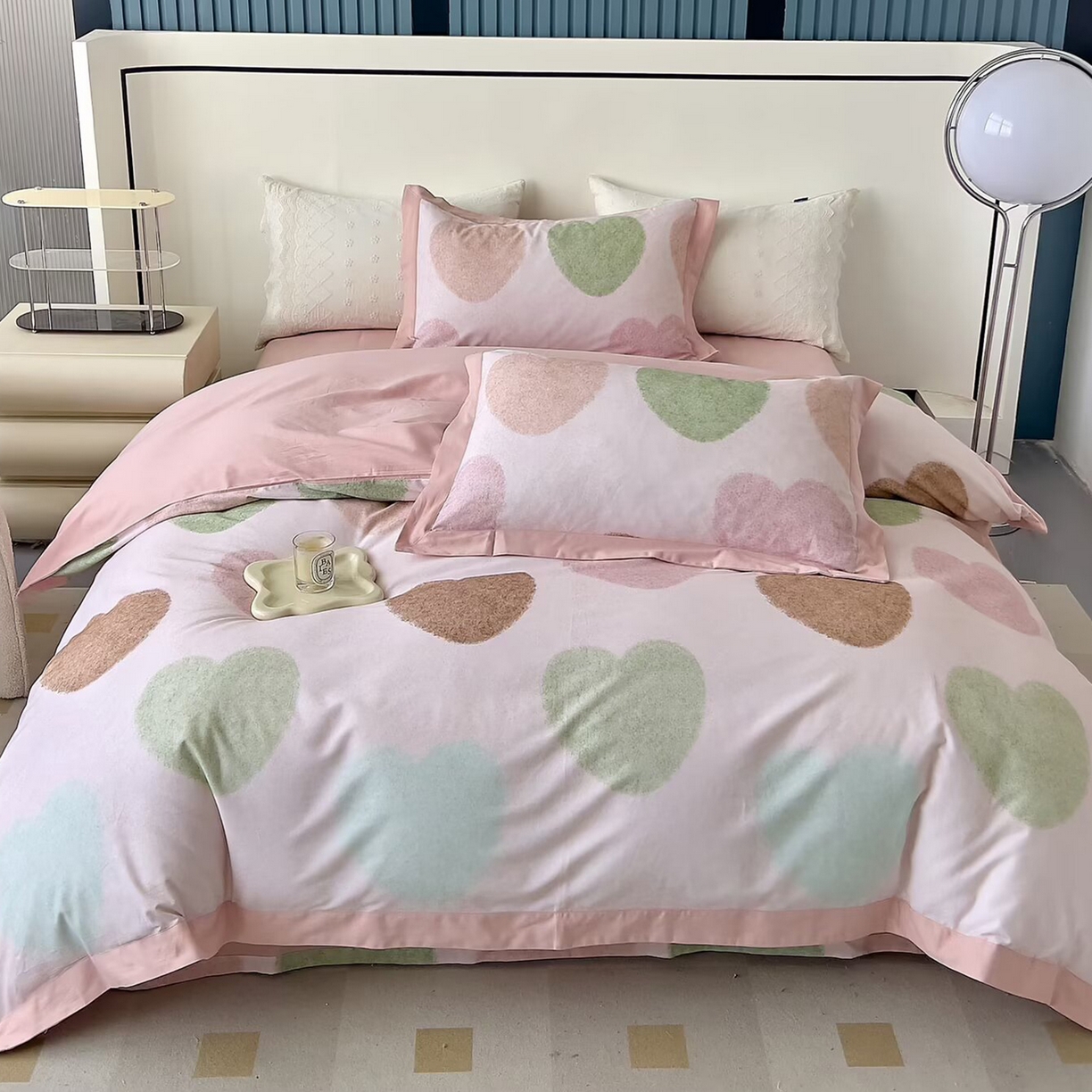 91家纺网 家纺一手货源 找家纺 （总）未来家居 2025秋冬新款全棉超柔磨毛拼角宽边工艺款四件套