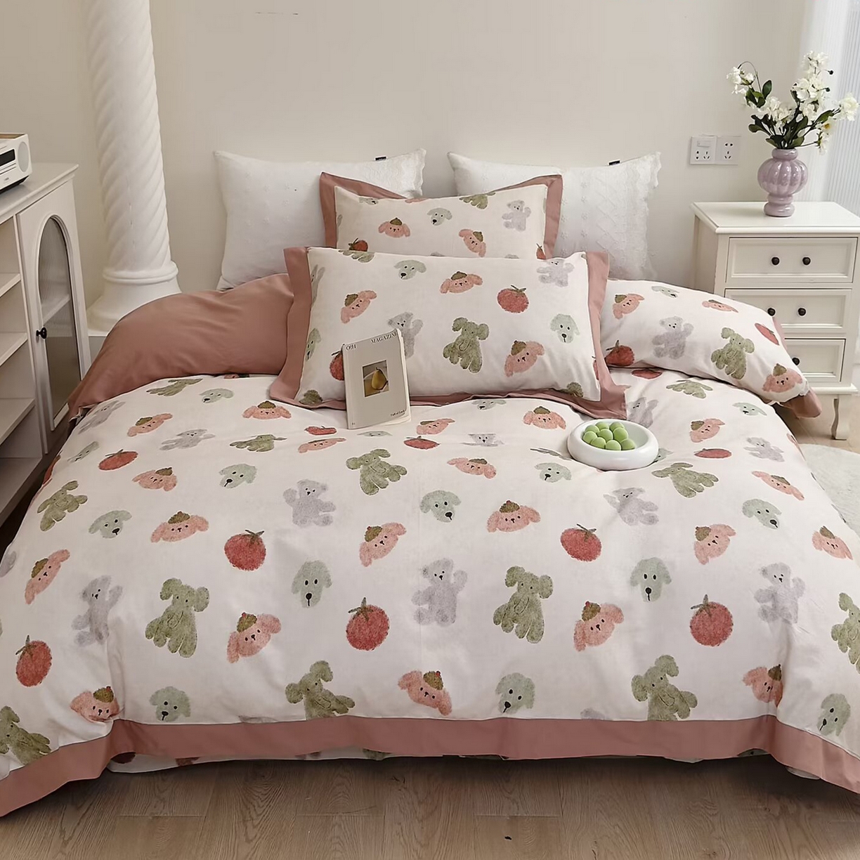 91家纺网 家纺一手货源 找家纺 （总）未来家居 2025秋冬新款全棉超柔磨毛拼角宽边工艺款四件套