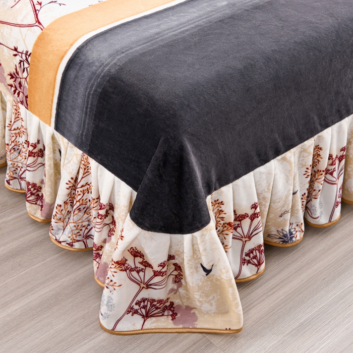 91家纺网 家纺一手货源 找家纺 羽梦2025新款8.5斤牛奶法莱绒金貂法兰绒四件套直播爆款雁南归