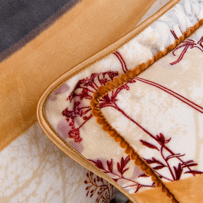 91家纺网 家纺一手货源 找家纺 羽梦2025新款8.5斤牛奶法莱绒金貂法兰绒四件套直播爆款雁南归