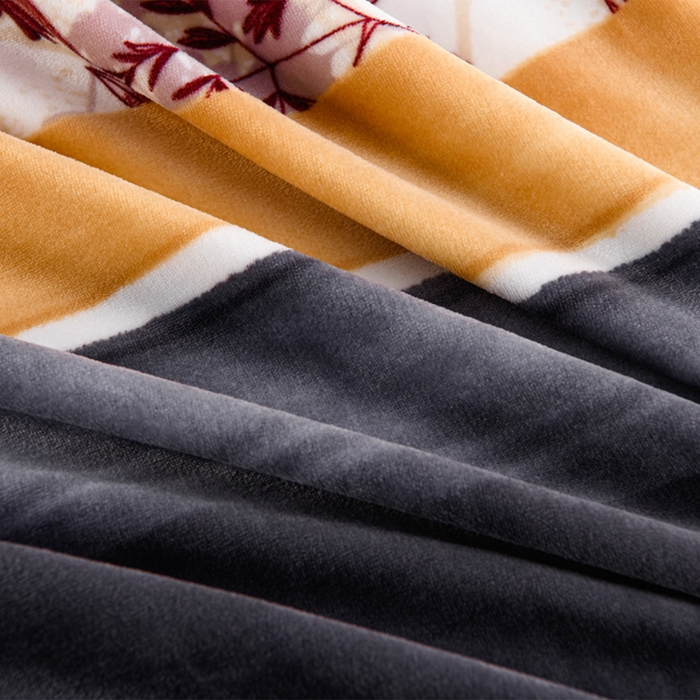 91家纺网 家纺一手货源 找家纺 羽梦2025新款8.5斤牛奶法莱绒金貂法兰绒四件套直播爆款雁南归