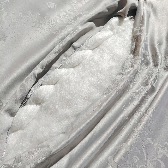 91家纺网 家纺一手货源 找家纺 金同成家纺 2025新款蚕丝被保暖被春秋冬季被子学生季婚庆拉链子母被被子被芯 自由灰
