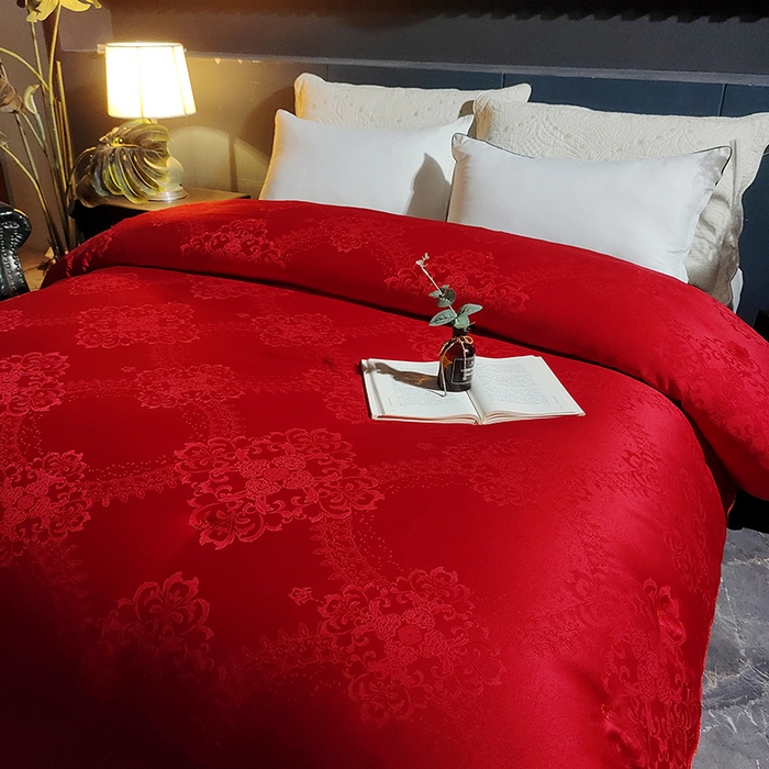 91家纺网 家纺一手货源 找家纺 金同成家纺 2025新款蚕丝被保暖被春秋冬季被子学生季婚庆拉链子母被被子被芯 中国红