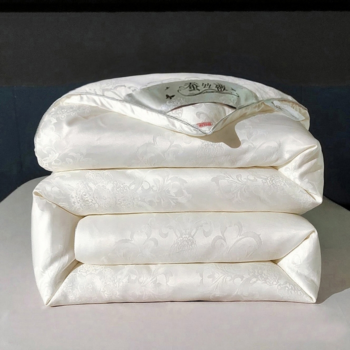 金同成家纺 2025新款蚕丝被保暖被春秋冬季被子学生季婚庆拉链子母被被子被芯 时尚白