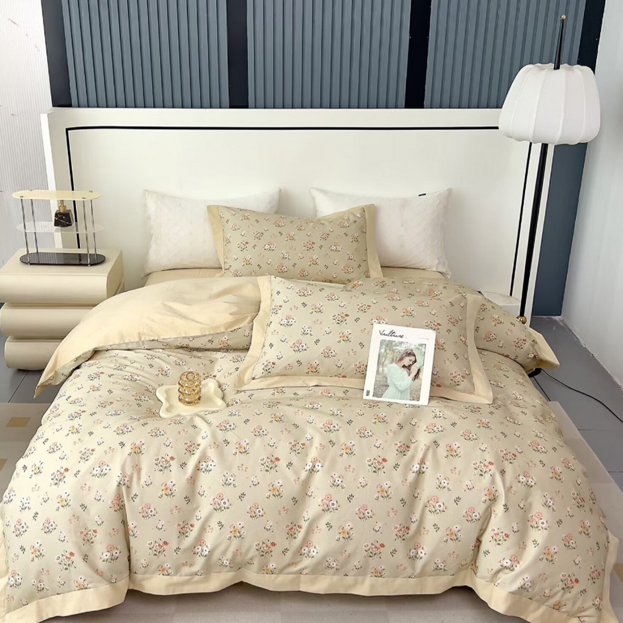 91家纺网 家纺一手货源 找家纺 （总）未来家居 2025秋冬新款全棉超柔磨毛拼角宽边工艺款四件套