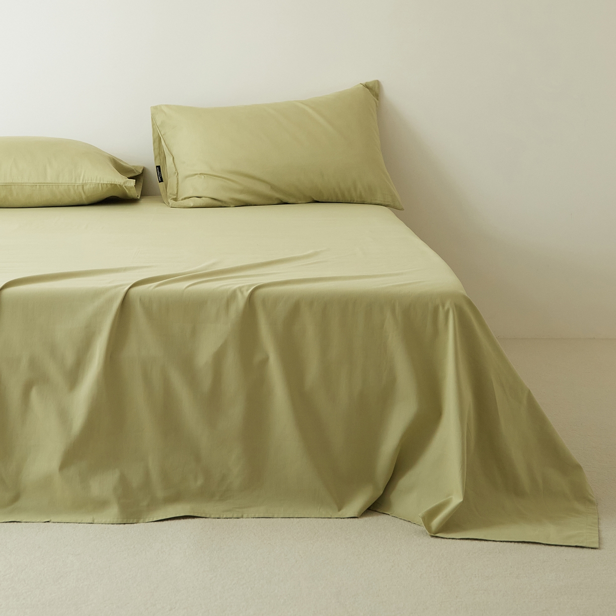 91家纺网 家纺一手货源 找家纺 EH家居 2025新款全棉磨毛纯色单床单-云栖系列 苍葭青