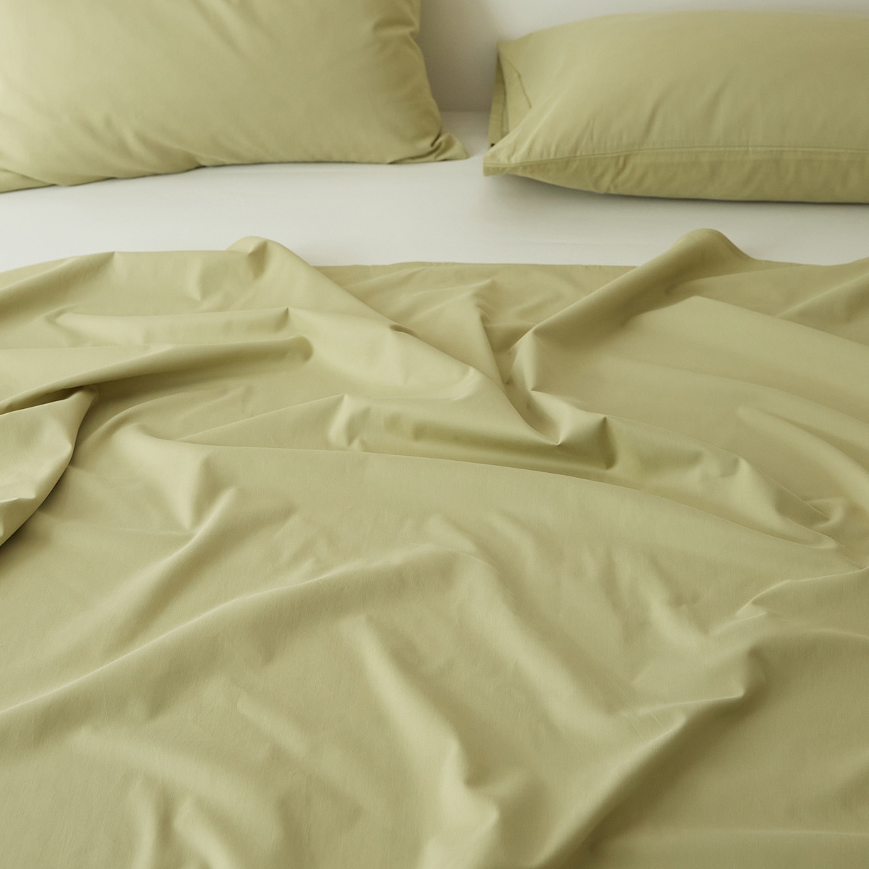 91家纺网 家纺一手货源 找家纺 EH家居 2025新款全棉磨毛纯色单床单-云栖系列 苍葭青