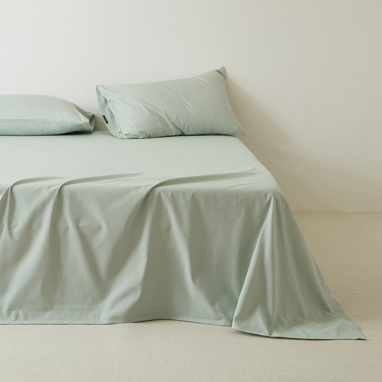 91家纺网 家纺一手货源 找家纺 EH家居 2025新款全棉磨毛纯色单床单-云栖系列 景蓝色