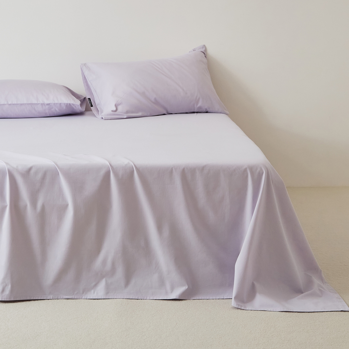 91家纺网 家纺一手货源 找家纺 EH家居 2025新款全棉磨毛纯色单床单-云栖系列 兰冰紫