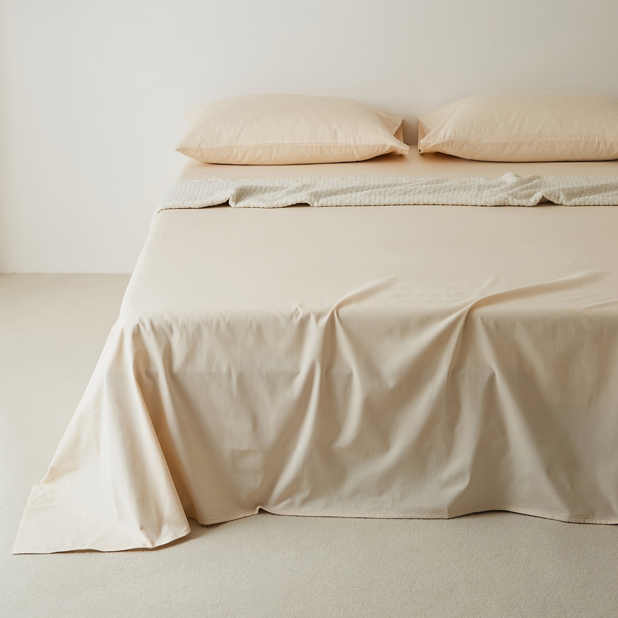 91家纺网 家纺一手货源 找家纺 EH家居 2025新款全棉磨毛纯色单床单-云栖系列 梨落