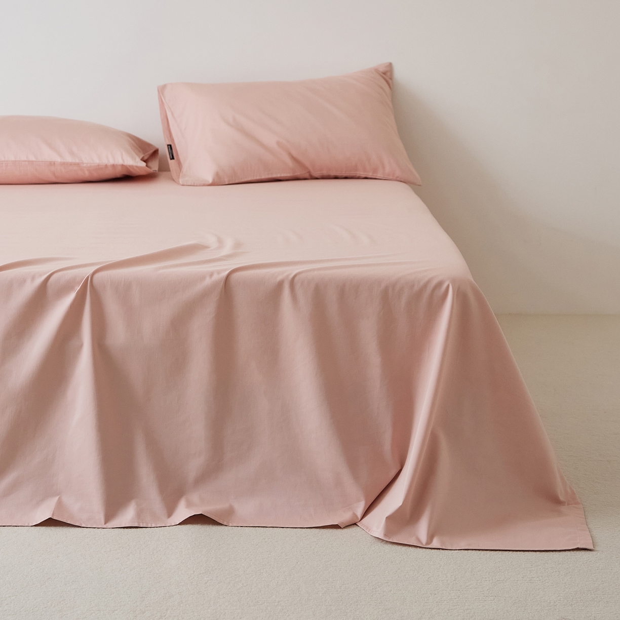 91家纺网 家纺一手货源 找家纺 EH家居 2025新款全棉磨毛纯色单床单-云栖系列 水粉