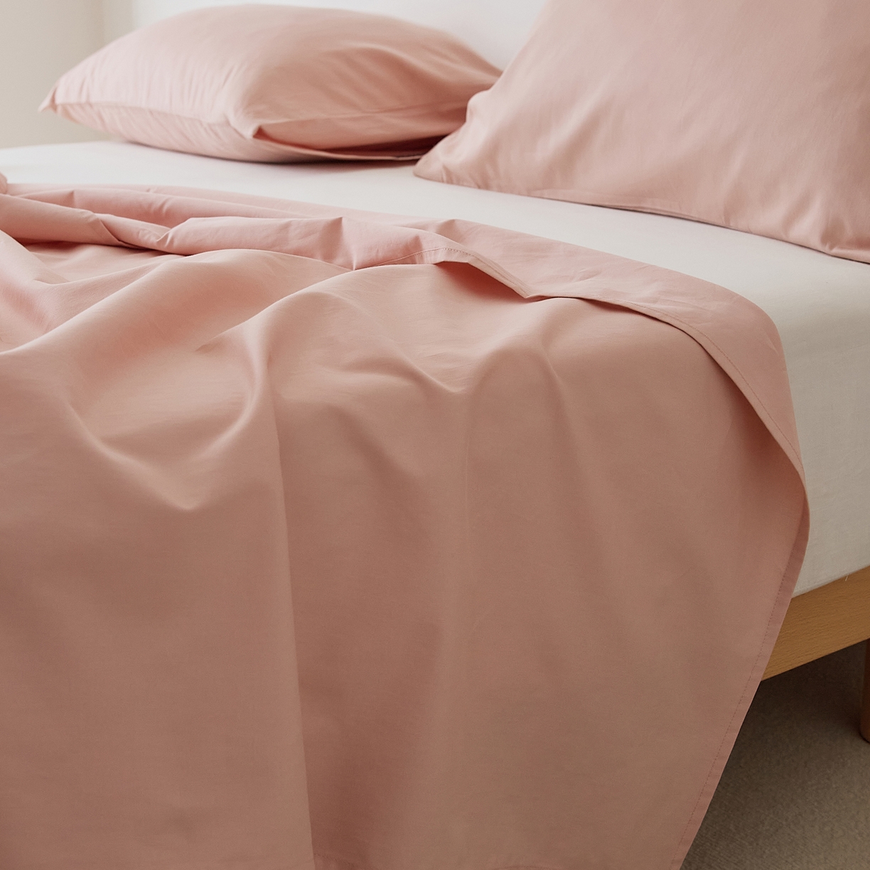 91家纺网 家纺一手货源 找家纺 EH家居 2025新款全棉磨毛纯色单床单-云栖系列 水粉