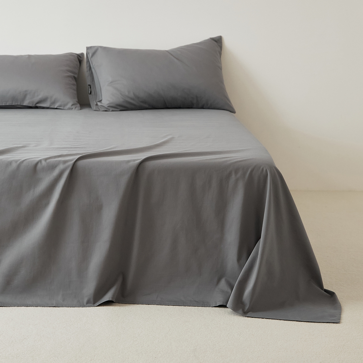 91家纺网 家纺一手货源 找家纺 EH家居 2025新款全棉磨毛纯色单床单-云栖系列 银河灰
