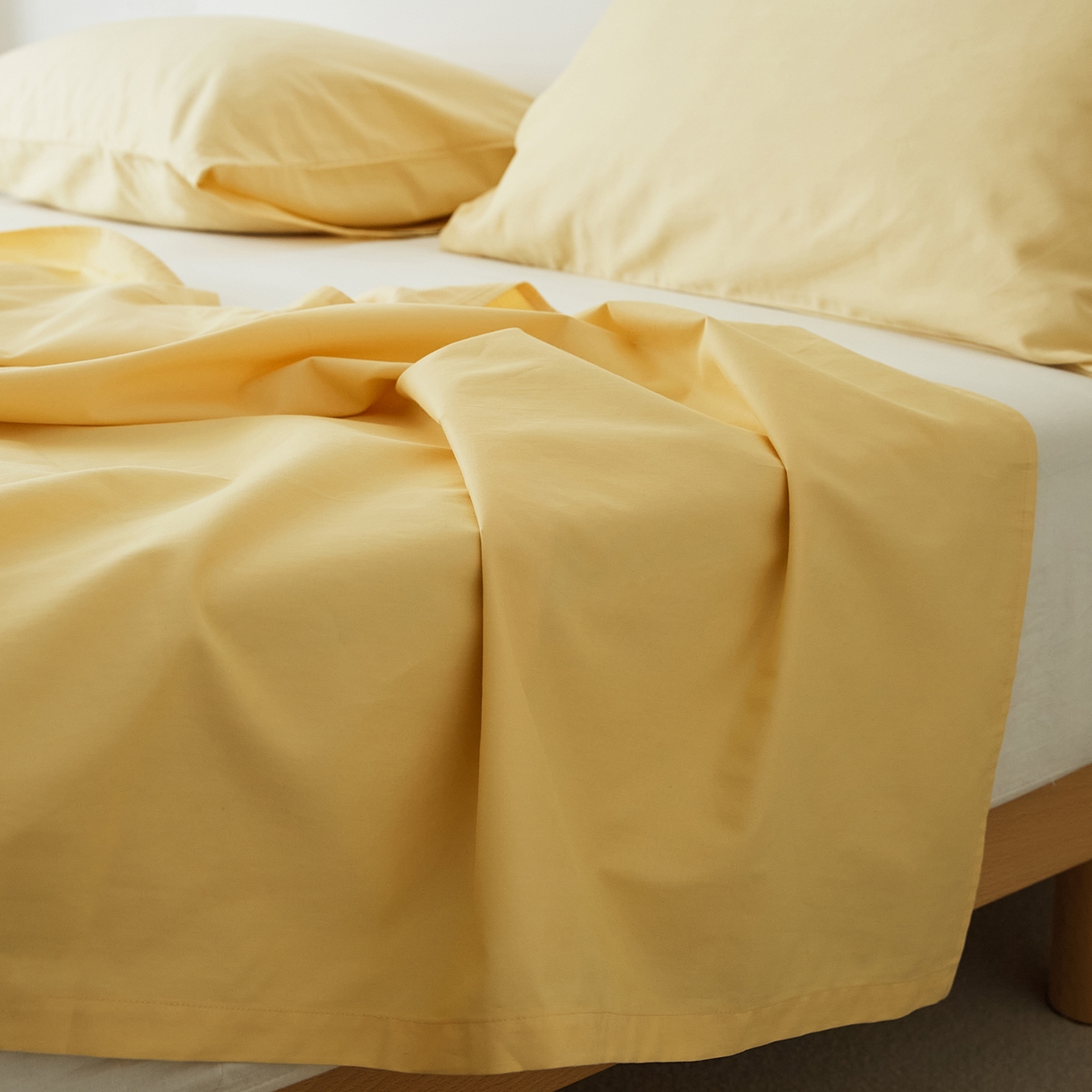 91家纺网 家纺一手货源 找家纺 EH家居 2025新款全棉磨毛纯色单床单-云栖系列 樱黄