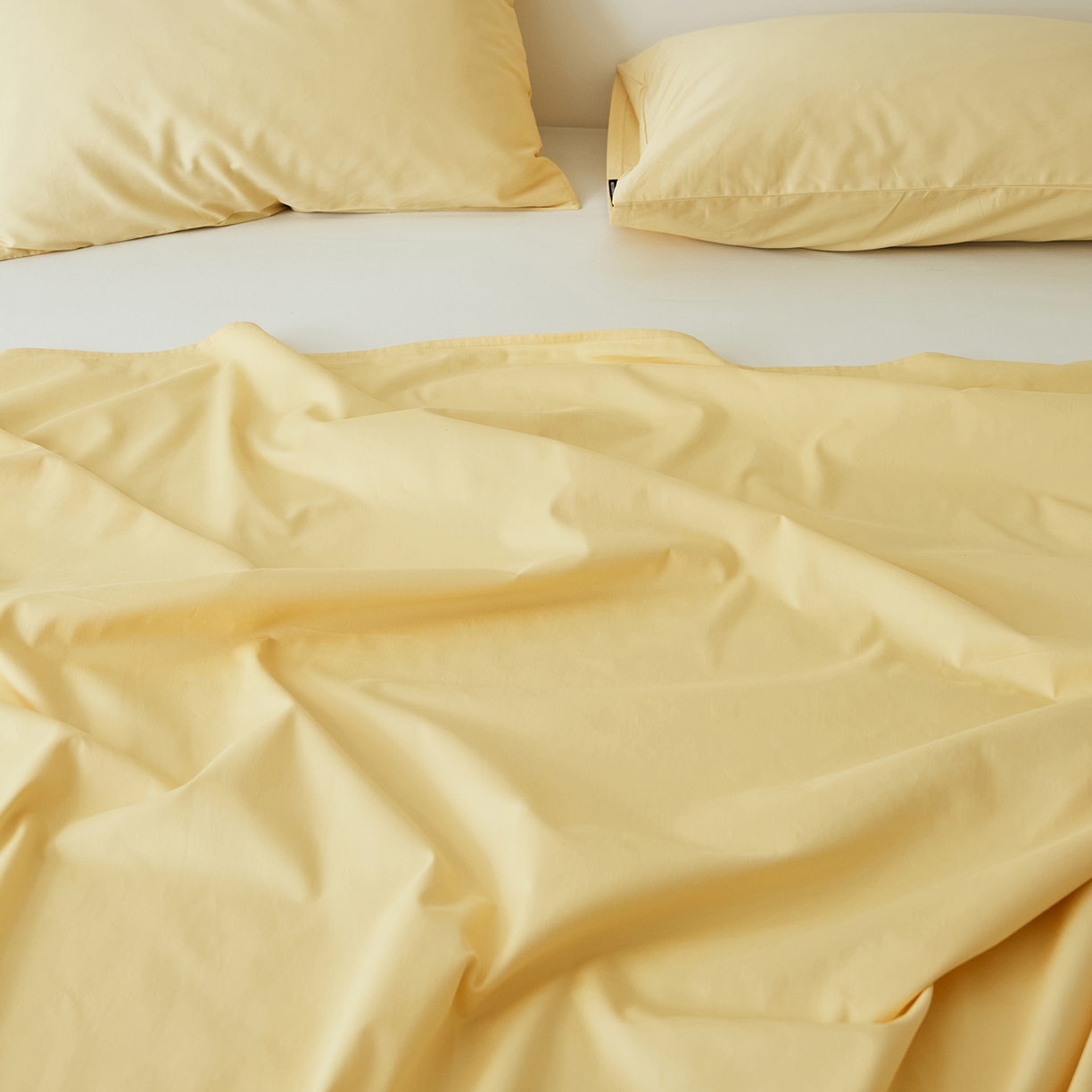 91家纺网 家纺一手货源 找家纺 EH家居 2025新款全棉磨毛纯色单床单-云栖系列 樱黄