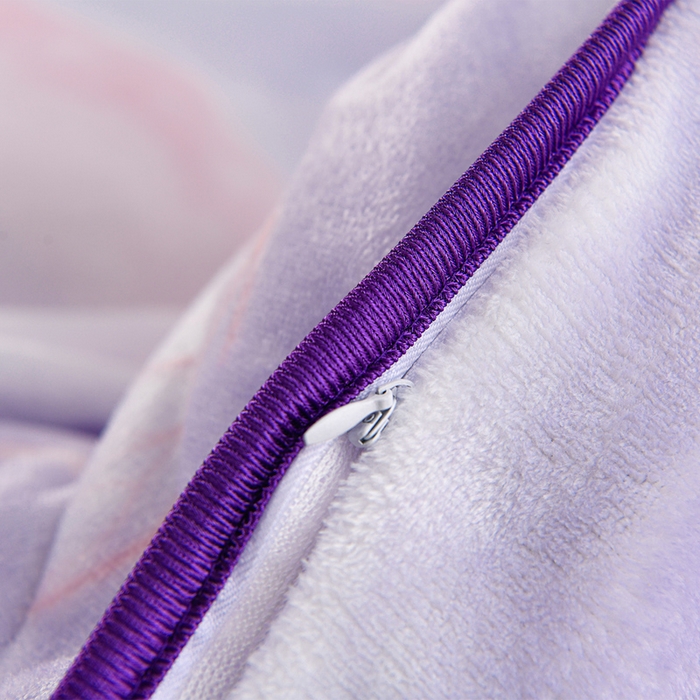 91家纺网 家纺一手货源 找家纺 羽梦2025新款8.5斤牛奶法莱绒金貂法兰绒四件套直播爆款紫韵