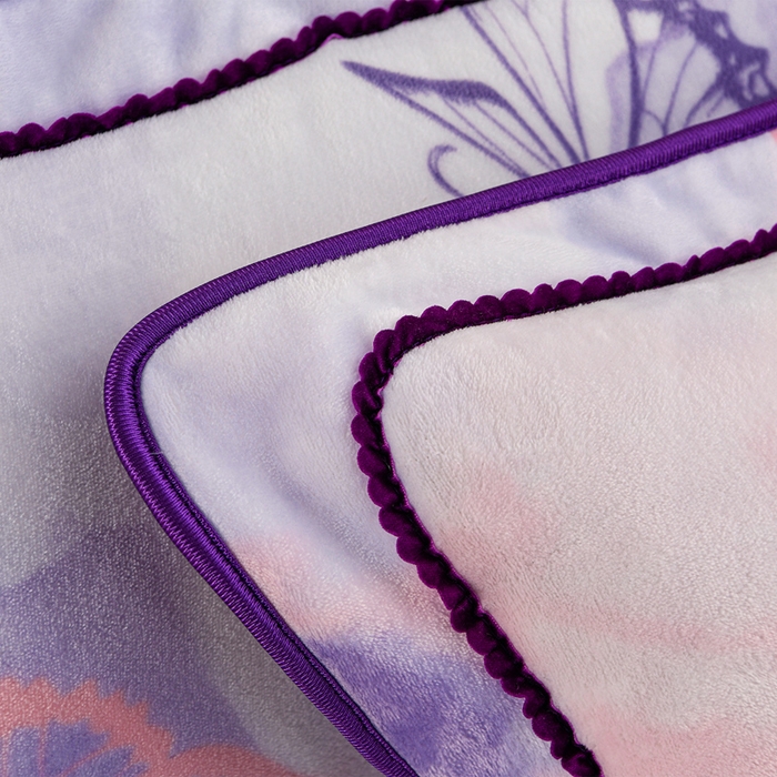 91家纺网 家纺一手货源 找家纺 羽梦2025新款8.5斤牛奶法莱绒金貂法兰绒四件套直播爆款紫韵