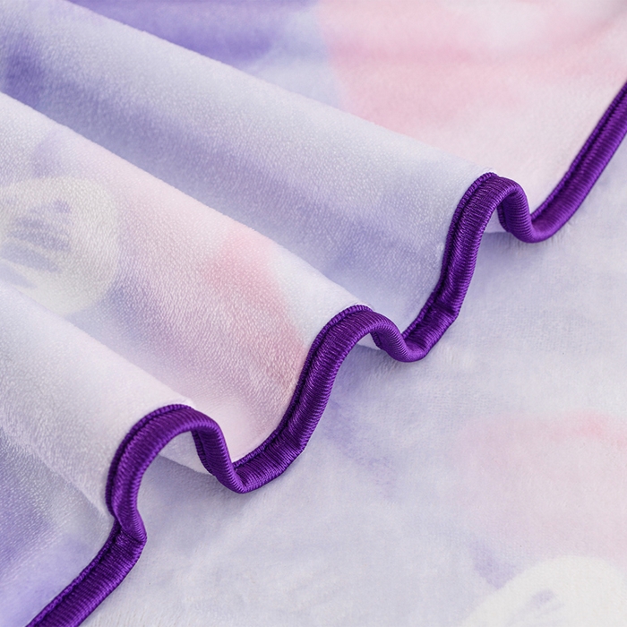 91家纺网 家纺一手货源 找家纺 羽梦2025新款8.5斤牛奶法莱绒金貂法兰绒四件套直播爆款紫韵