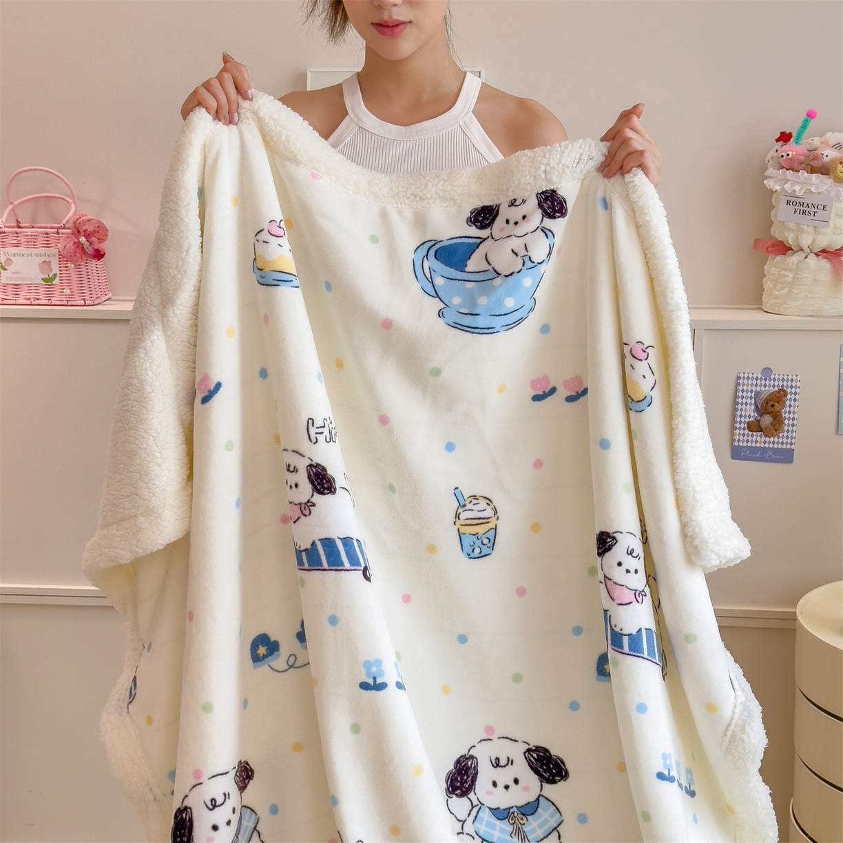 91家纺网 家纺一手货源 找家纺 （总）丝幔家纺 2025新款A类卡通牛奶绒毛毯多功能毯