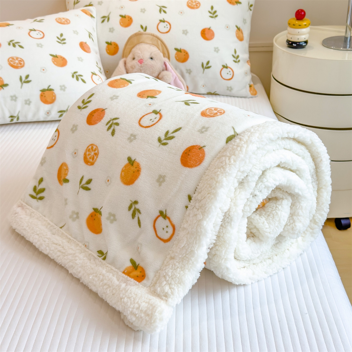 91家纺网 家纺一手货源 找家纺 丝幔家纺 2025新款A类卡通牛奶绒毛毯多功能毯 大橘大利