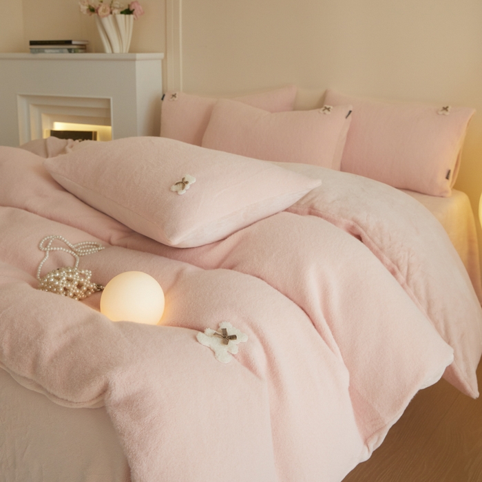 91家纺网 家纺一手货源 找家纺 （总）羽梦家纺 2025新款260克加厚全消光糯米绒阳光绒加厚保暖四件套