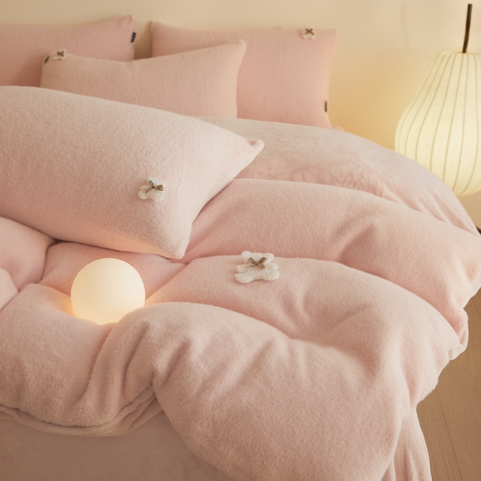 91家纺网 家纺一手货源 找家纺 （总）羽梦家纺 2025新款260克加厚全消光糯米绒阳光绒加厚保暖四件套