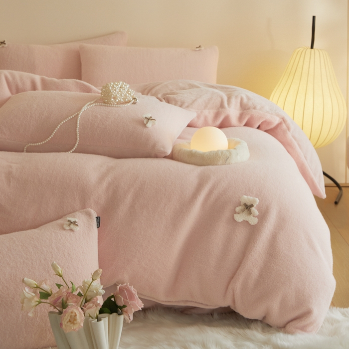 91家纺网 家纺一手货源 找家纺 （总）羽梦家纺 2025新款260克加厚全消光糯米绒阳光绒加厚保暖四件套