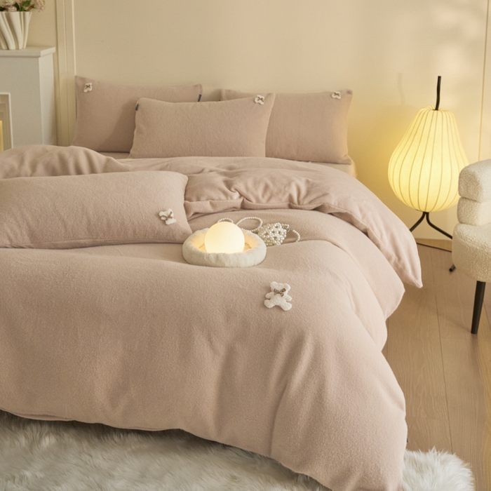 91家纺网 家纺一手货源 找家纺 羽梦家纺 2025新款260克加厚全消光糯米绒阳光绒加厚保暖四件套 糯米绒-卡其