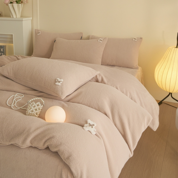 91家纺网 家纺一手货源 找家纺 羽梦家纺 2025新款260克加厚全消光糯米绒阳光绒加厚保暖四件套 糯米绒-卡其