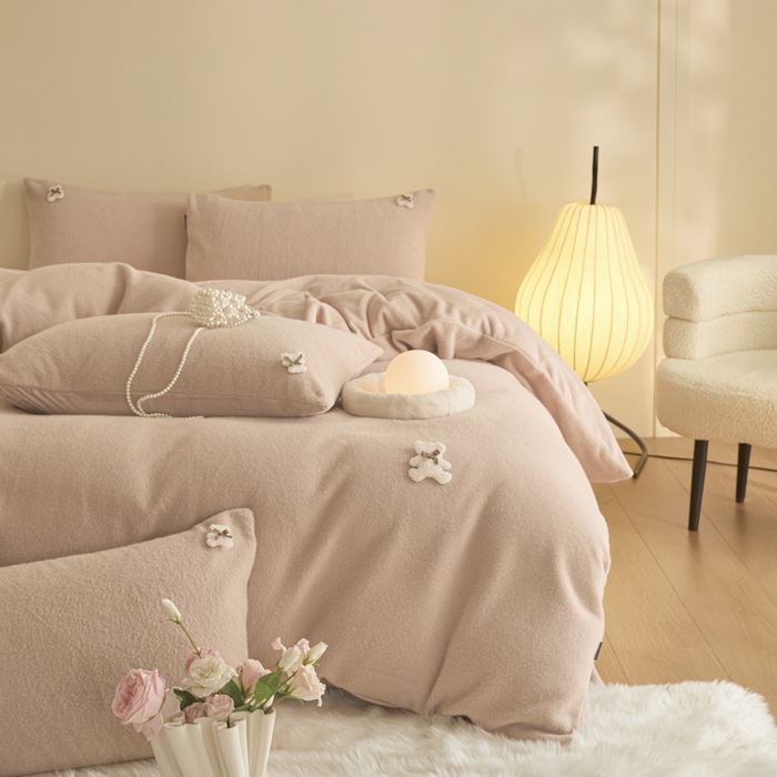 91家纺网 家纺一手货源 找家纺 羽梦家纺 2025新款260克加厚全消光糯米绒阳光绒加厚保暖四件套 糯米绒-卡其