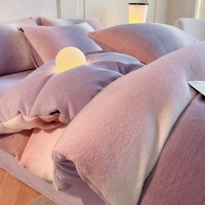 91家纺网 家纺一手货源 找家纺 （总）羽梦家纺 2025新款260克加厚全消光云朵绒阳光绒加厚保暖四件套