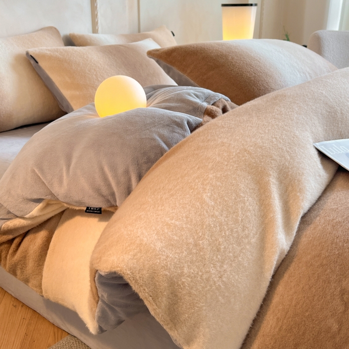 91家纺网 家纺一手货源 找家纺 （总）羽梦家纺 2025新款260克加厚全消光云朵绒阳光绒加厚保暖四件套