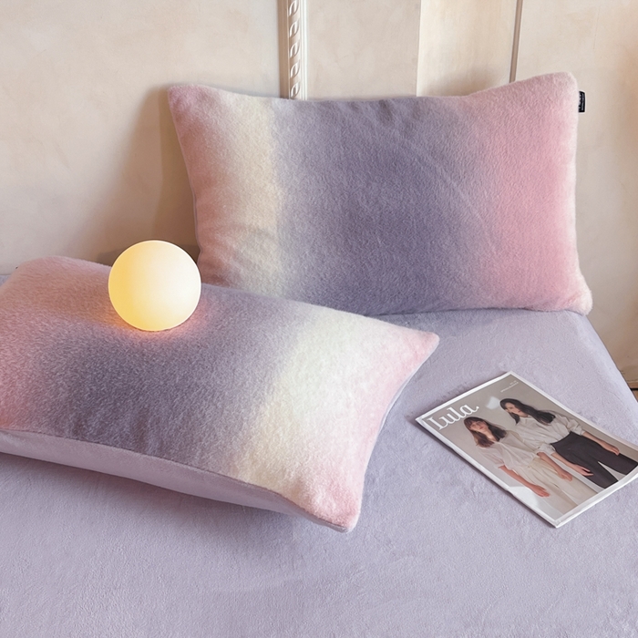 91家纺网 家纺一手货源 找家纺 羽梦家纺 2025新款260克加厚全消光云朵绒阳光绒加厚保暖四件套 棉花糖-芋泥紫