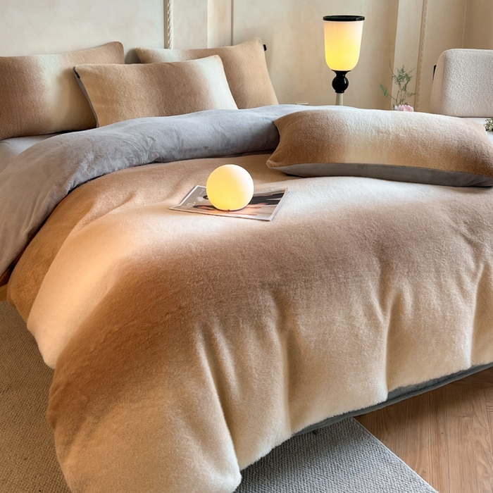 91家纺网 家纺一手货源 找家纺 羽梦家纺 2025新款260克加厚全消光云朵绒阳光绒加厚保暖四件套 棉花糖-玛奇朵