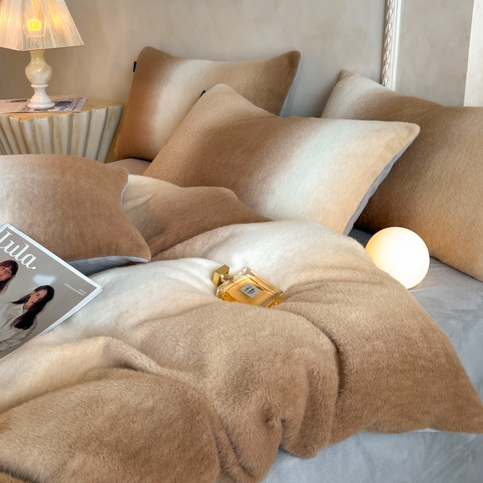 91家纺网 家纺一手货源 找家纺 羽梦家纺 2025新款260克加厚全消光云朵绒阳光绒加厚保暖四件套 棉花糖-玛奇朵